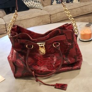 Michael Kors printed python leather purse